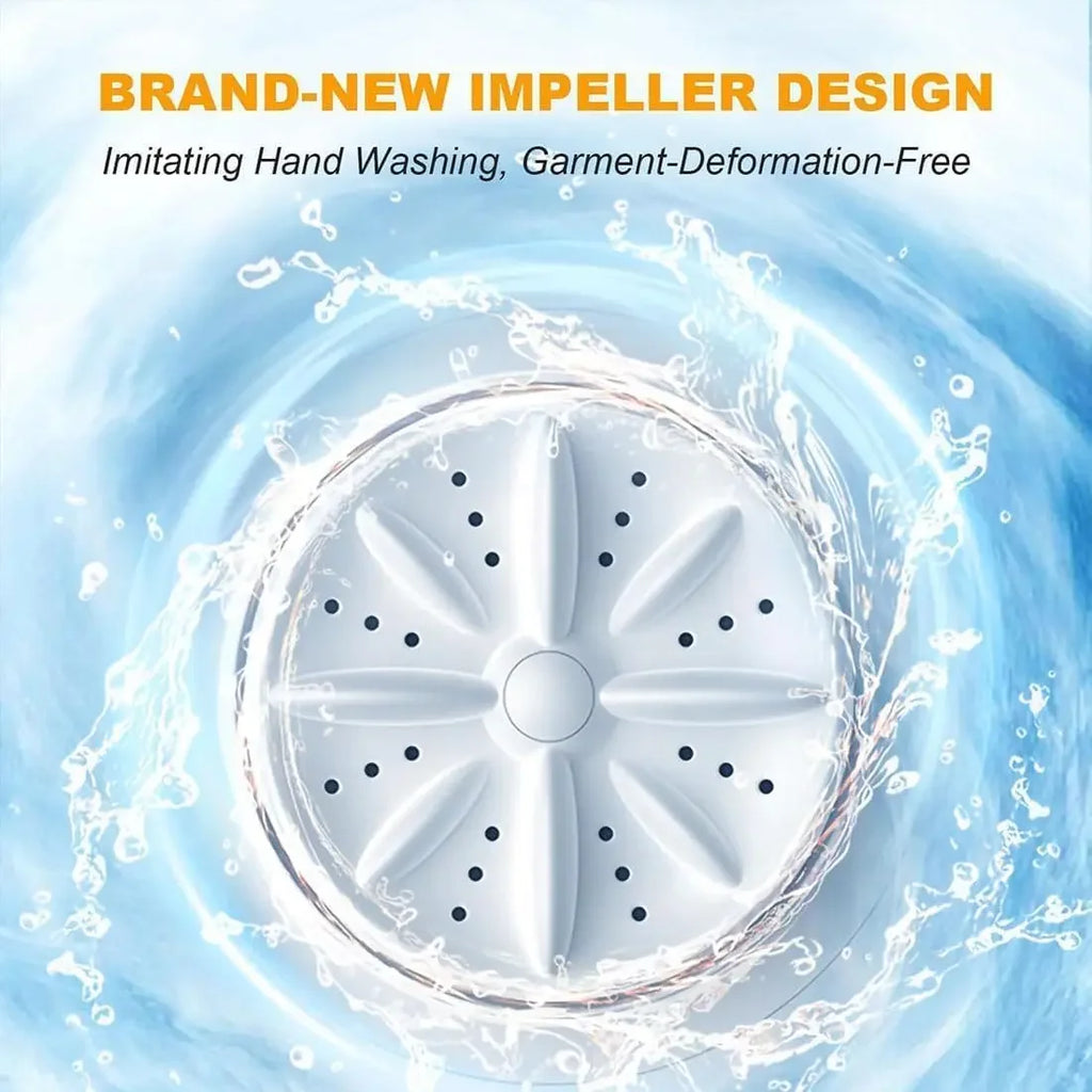 Wireless 1L Mini Portable Washing Machine for Socks Underwear Dehydration Laundry