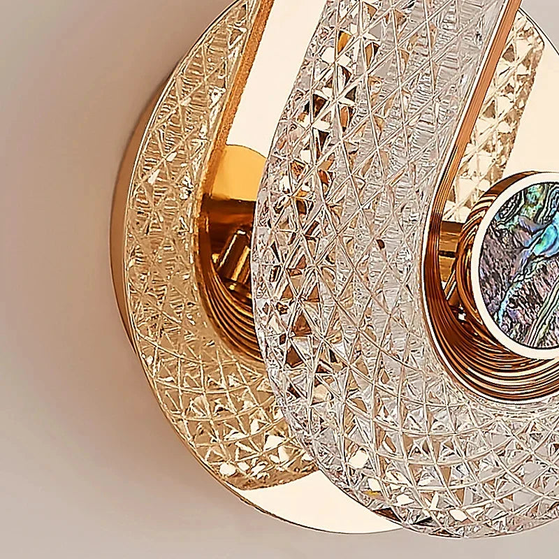 Modern Crystal LED Wall Light Round Oval Sconce for Bedroom Living Room