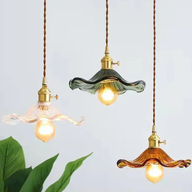 Moktan Sabai Nordic LED Pendant Light – Colorful Glass Copper Hanging Lamp