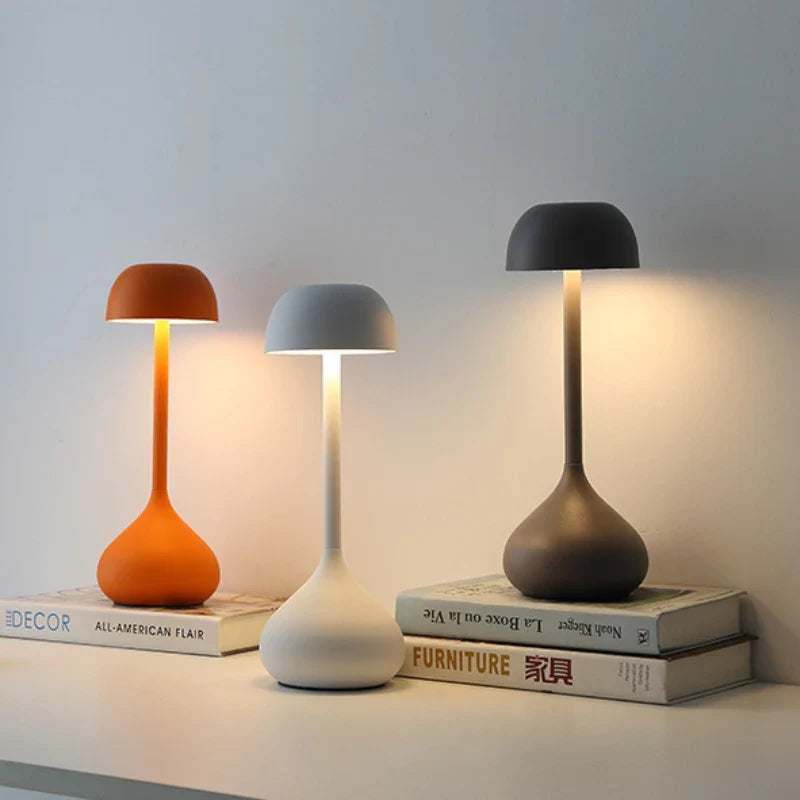 Touch Dimmable Mushroom Table Lamp Portable Rechargeable Night Light Bedside Desk