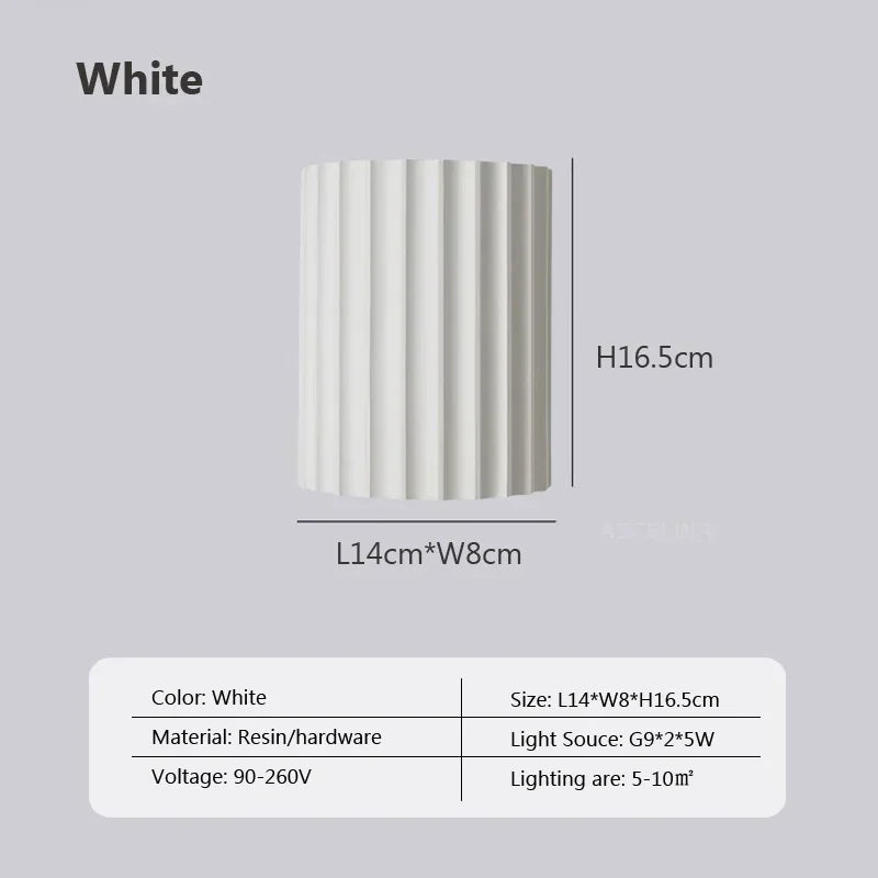 LED Resin Wall Lamp – G9 Decorative Light for Bedroom, Hallway & Living Room