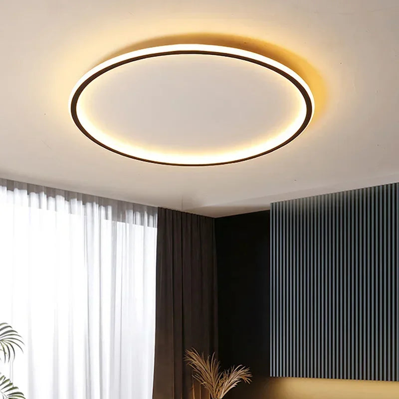 Nordic Minimalist LED Ceiling Light Circular Remote Control Bedroom Living Room