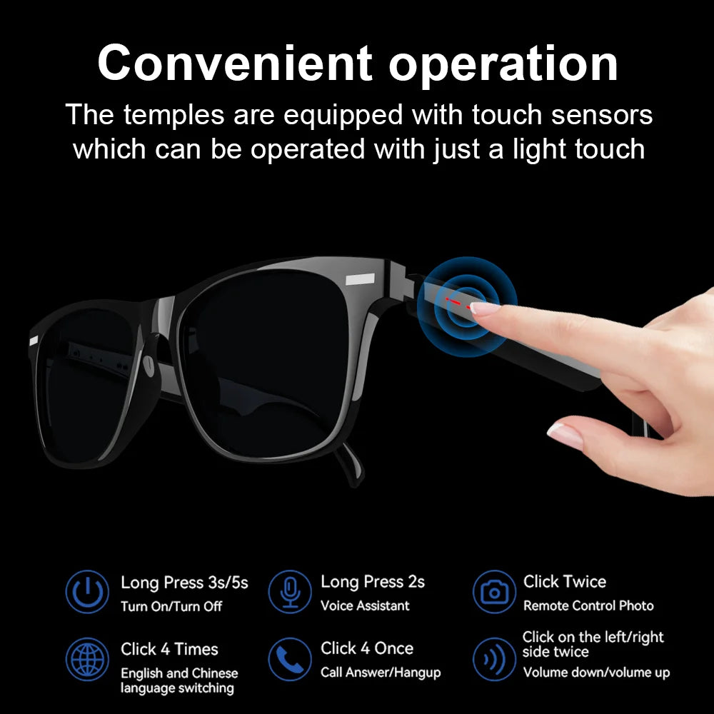 Bluetooth Smart Glasses Wireless Sunglasses Music Call TWS Audio Eyewear