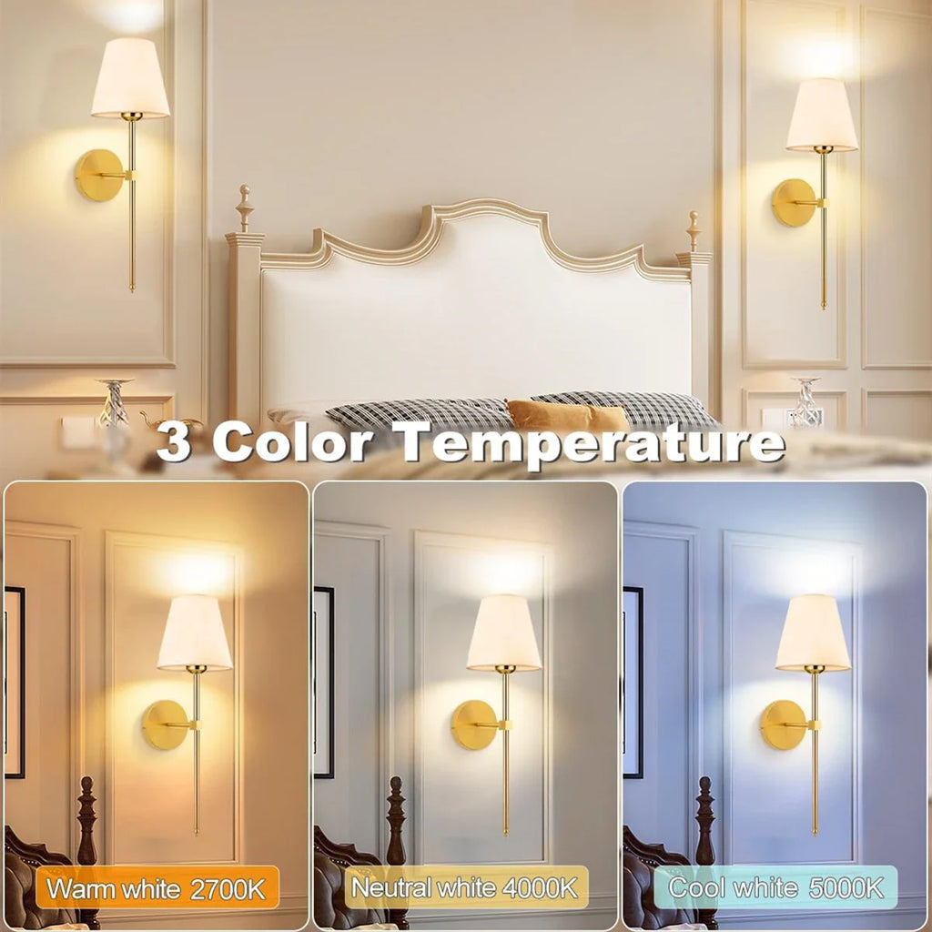 Wireless Rechargeable Wall Lamp Dimmable LED Battery Light with Remote Control