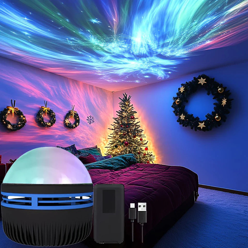 LED Northern Lights Projection Lamp Aurora Borealis USB Remote Color-Changing Light