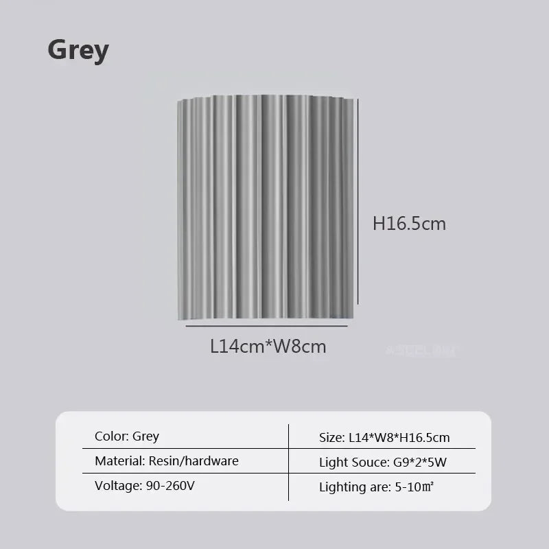 LED Resin Wall Lamp – G9 Decorative Light for Bedroom, Hallway & Living Room