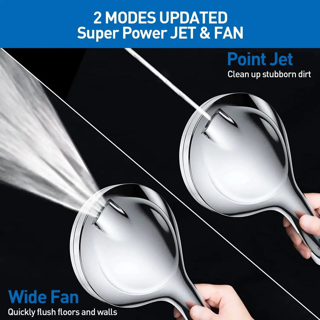 High Pressure Shower Head with Handheld & 10 Spray Modes, Stainless Steel Hose