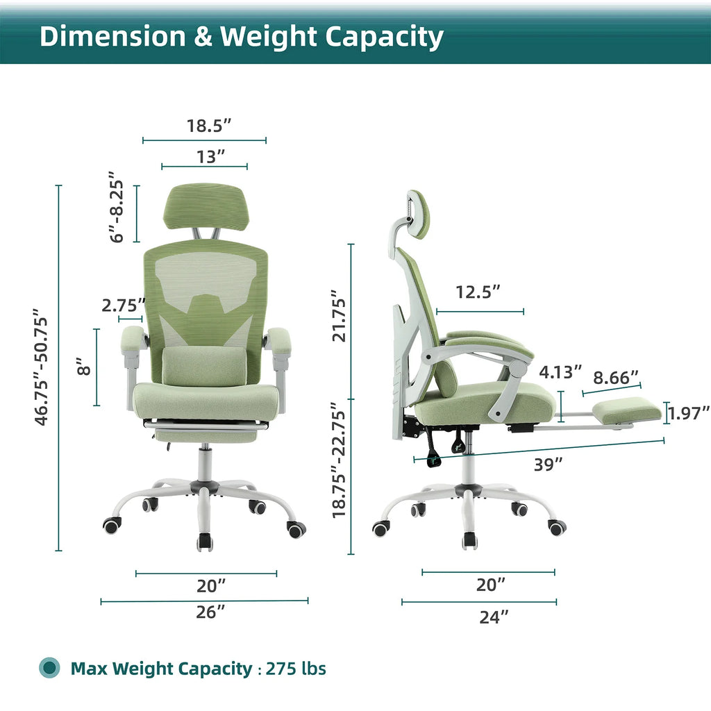 Ergonomic High Back Mesh Gaming Chair Reclining Swivel Office Chair Lumbar