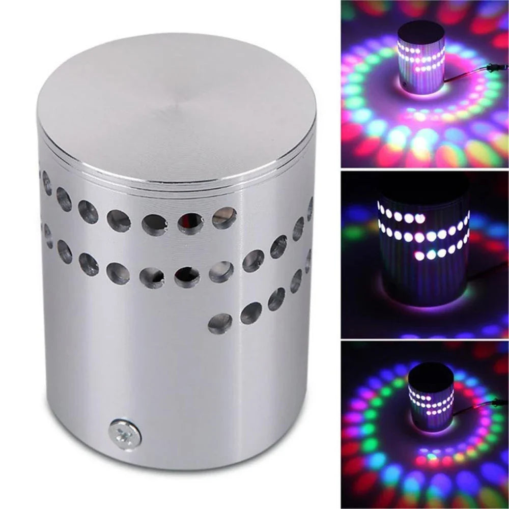 RGB LED Wall Light Spiral Design Aluminum Decorative Lamp for Bar Hall