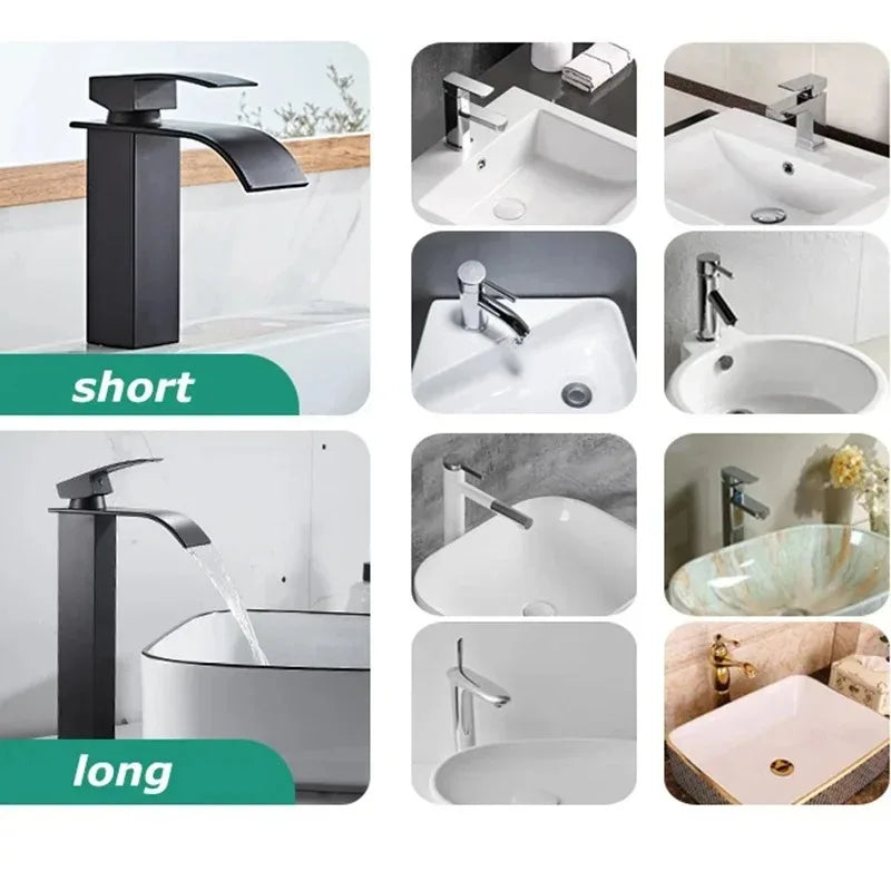 Dragon Head Waterfall Faucet Bathroom Kitchen Sink Hot Cold Single Handle Tap
