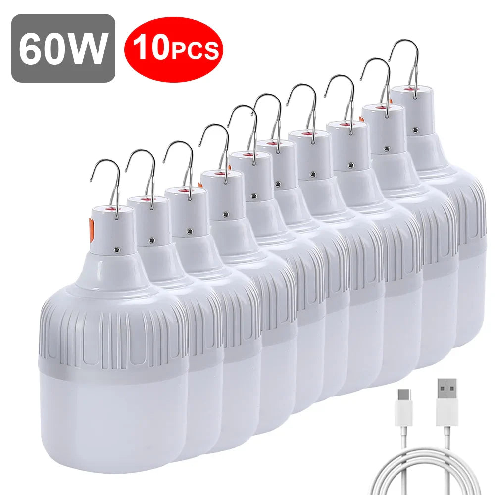 USB Rechargeable LED Bulb Portable Camping Light Emergency Hanging Tent Outdoor
