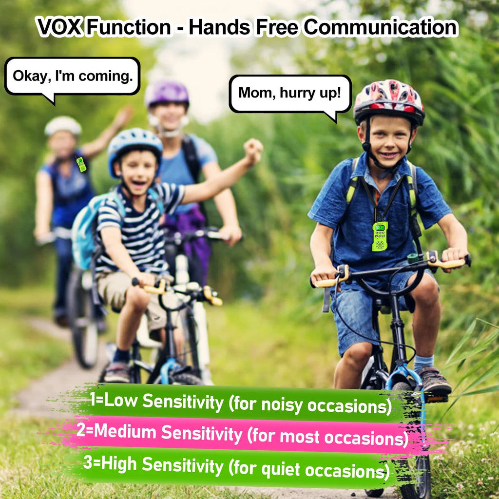 Rechargeable Walkie Talkies 4 Pack Long Range Kids Radios USB C Camping