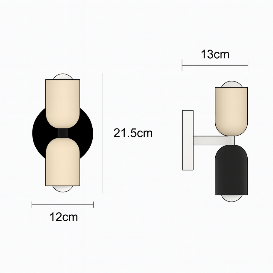 Modern Metal Cylinder LED Wall Sconce 2-Light Warm White Indoor