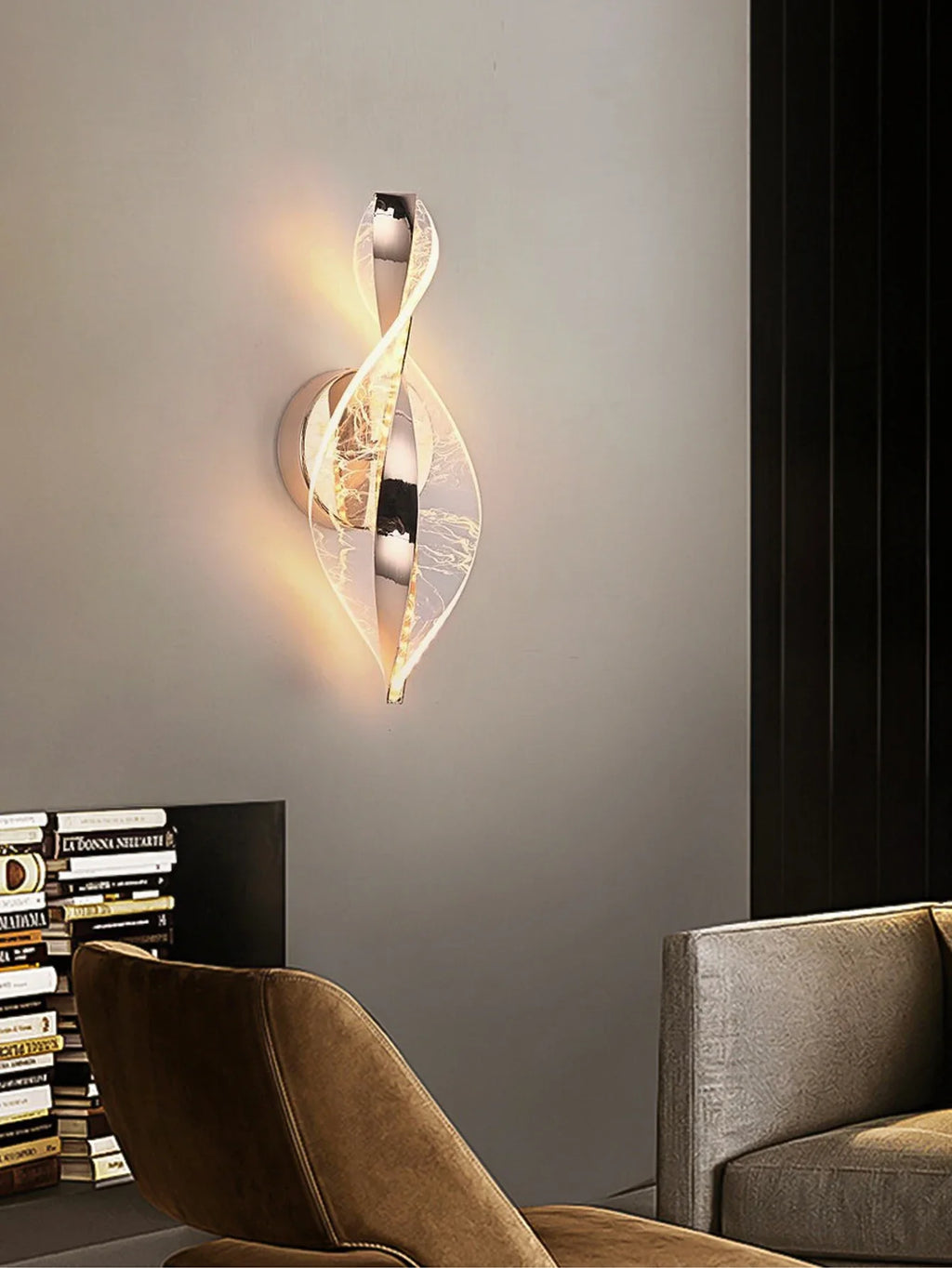 Modern LED Wall Lamp – Gold/Black Acrylic Light for Bedroom, Hallway & Living Room