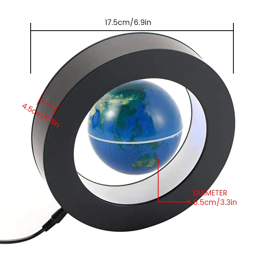 Floating Levitating Globe Lamp LED Magnetic Rotating World Map Bedside Desk Light