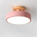Nordic Flush Mount Ceiling Light Wood Round Hallway Bedroom Bathroom Lamp