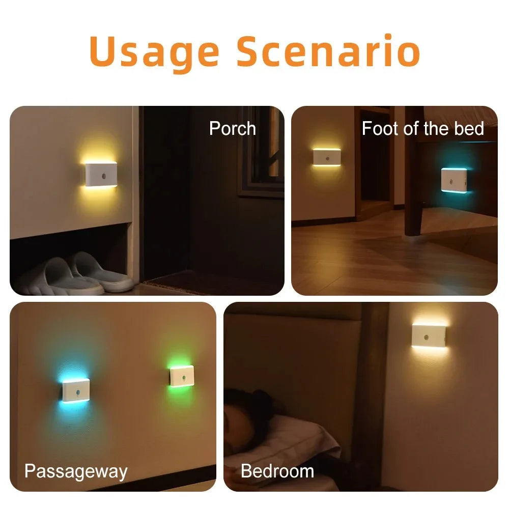 LED Motion Sensor Night Light Dimmable Battery Stair Cabinet Light for Bedroom