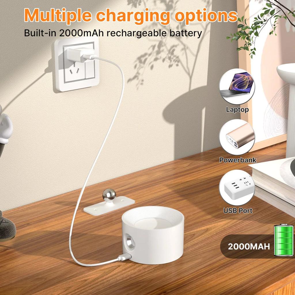 Rechargeable LED Wall Sconce 360° Rotating Adjustable Bedroom Nordic Light