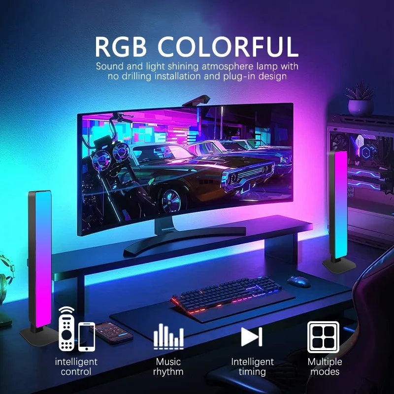 Smart RGB Atmosphere Light App Control Music Sync Lamp for Car TV Gaming Desk