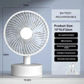 Portable Rechargeable Fan 4-Speed Silent 8-Hour Timer