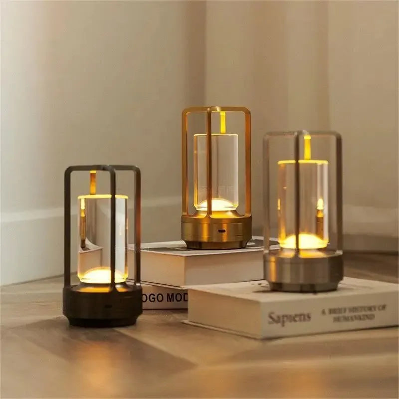 Rechargeable Touch Table Lamp Wireless LED Night Light for Bedroom Desk Decor