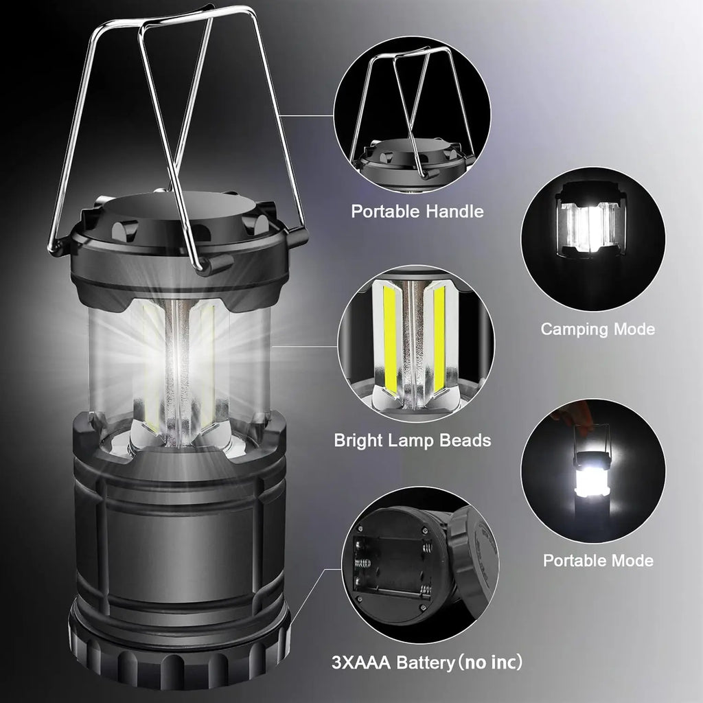 LED Camping Lantern Battery Powered Waterproof Emergency Light for Power Outages