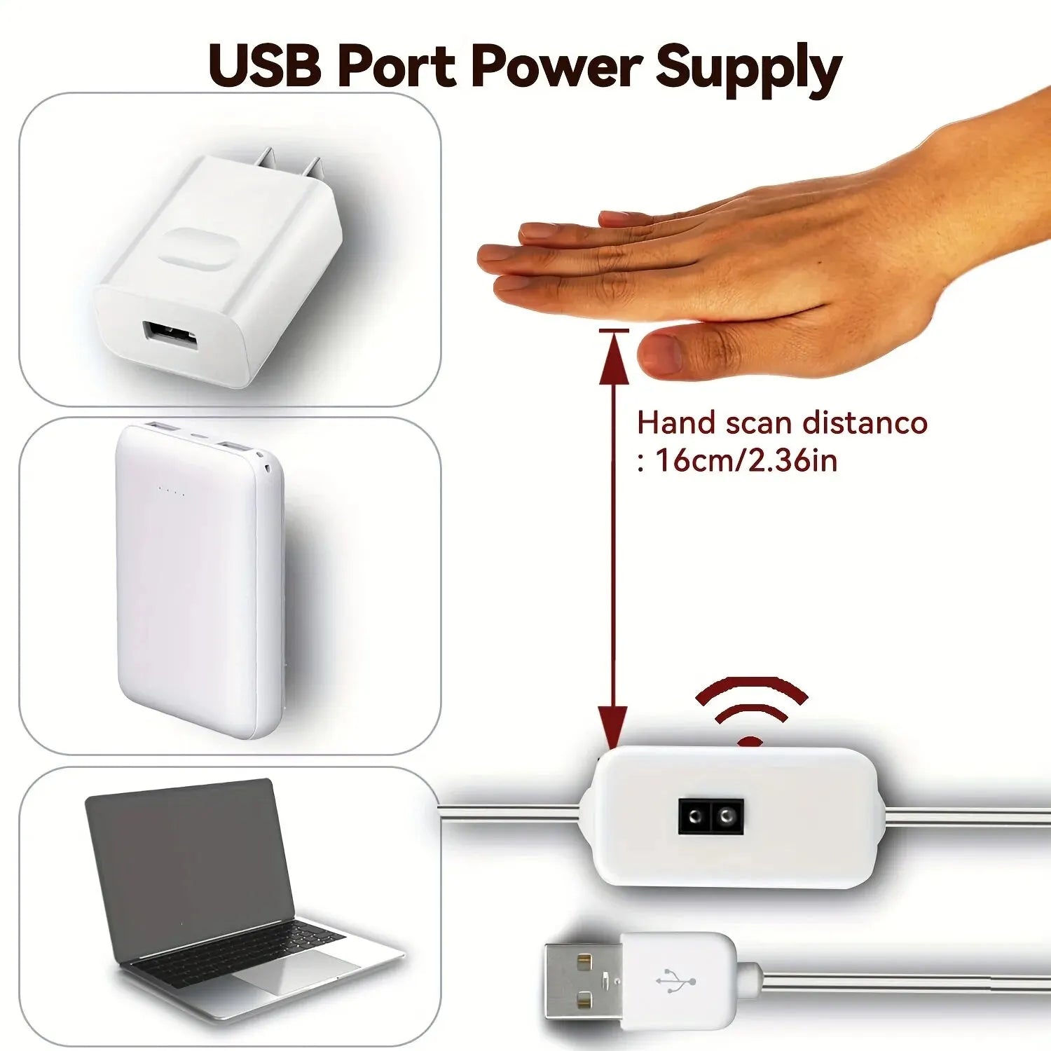 USB Gesture Sensor LED Strip Light Dimmable 1M TV Backlight Kitchen Lighting