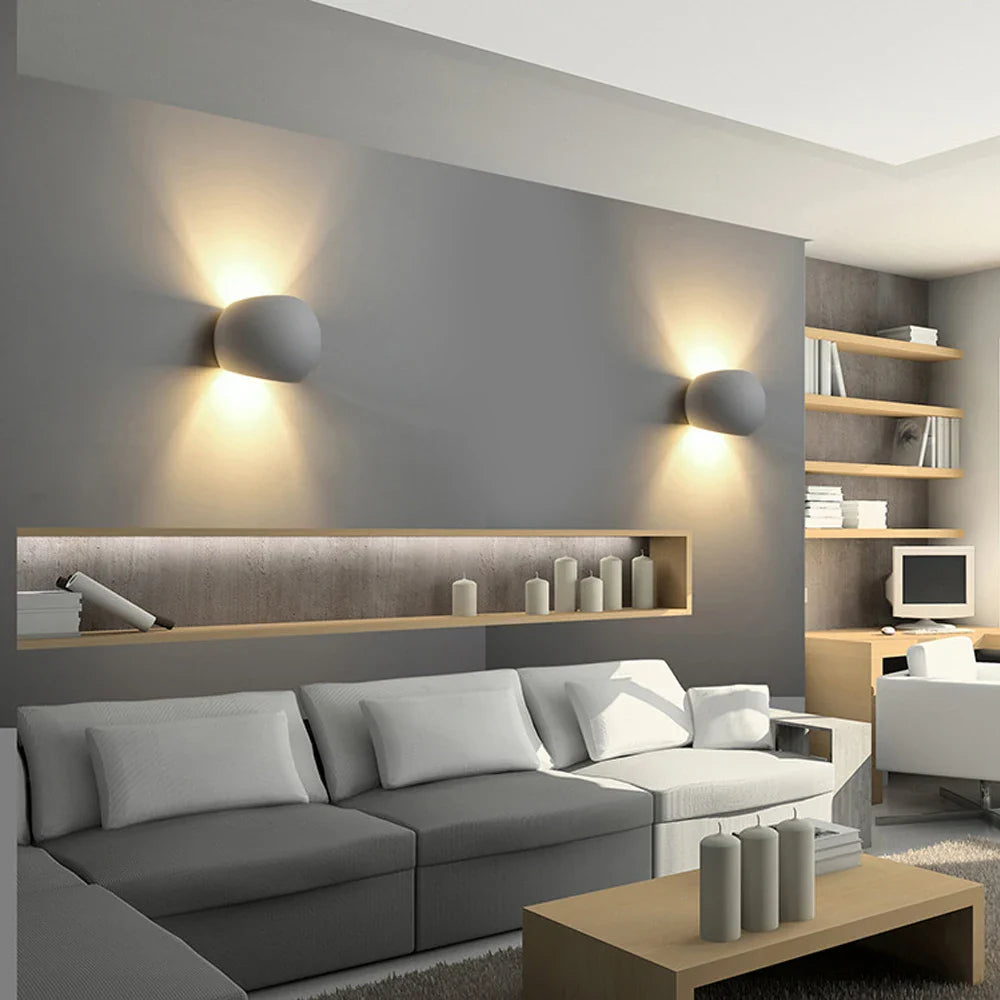 Modern LED Wall Sconce G9 Gypsum Indoor Bedroom Living Room Bedside Light