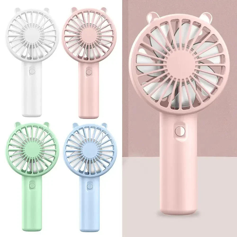 Mini Handheld Fan USB Rechargeable 3-Speed Portable 2-Pack