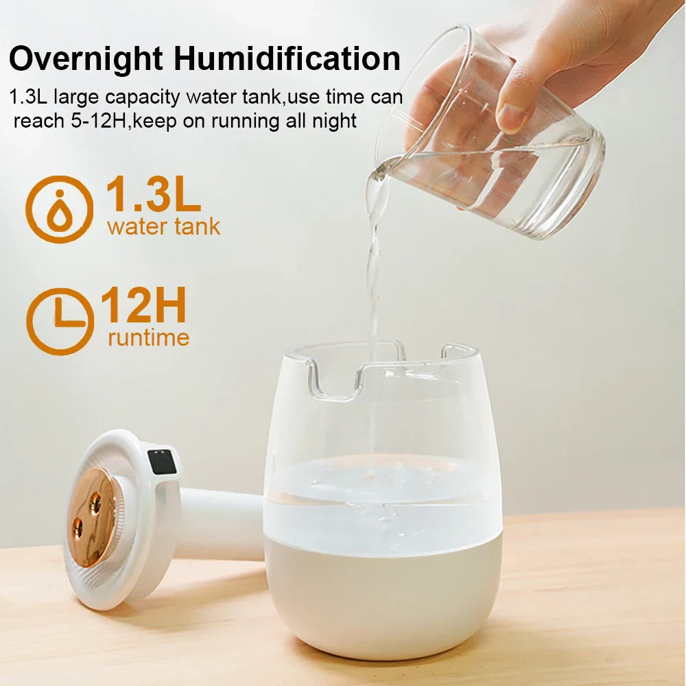 Large Capacity Air Humidifier Dual Spray Cool Mist Quiet Desktop Home Office