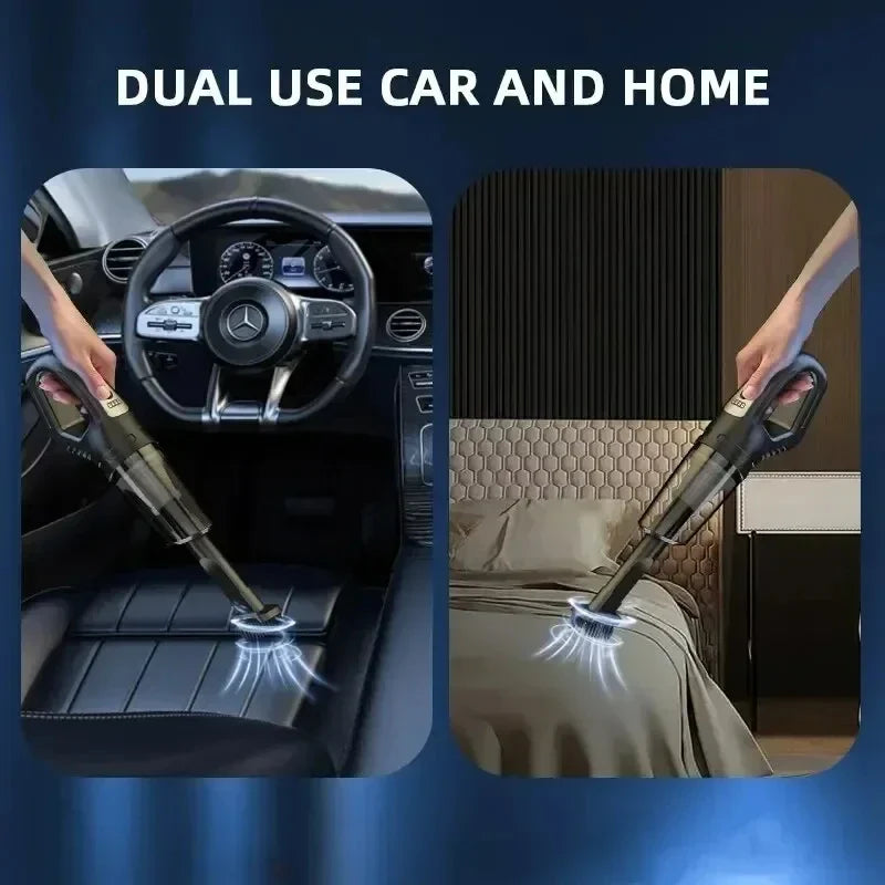 120W Cordless Car Vacuum Cleaner Powerful Suction USB Rechargeable for Pet Hair