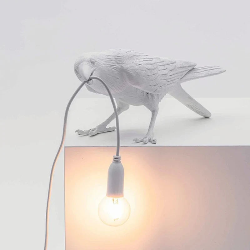 Crow Bird Wall Lamp – Resin Bedside Night Light for Bedroom & Living Room Decor
