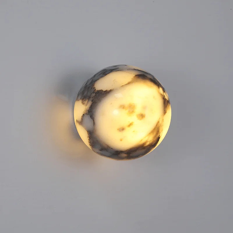 Marble Ball Wall Lamp LED Natural Stone Sconce for Bedroom Living Room Hallway