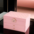 PU Leather Jewelry Box Organizer Multi Layer Jewelry Storage Case with Compartments