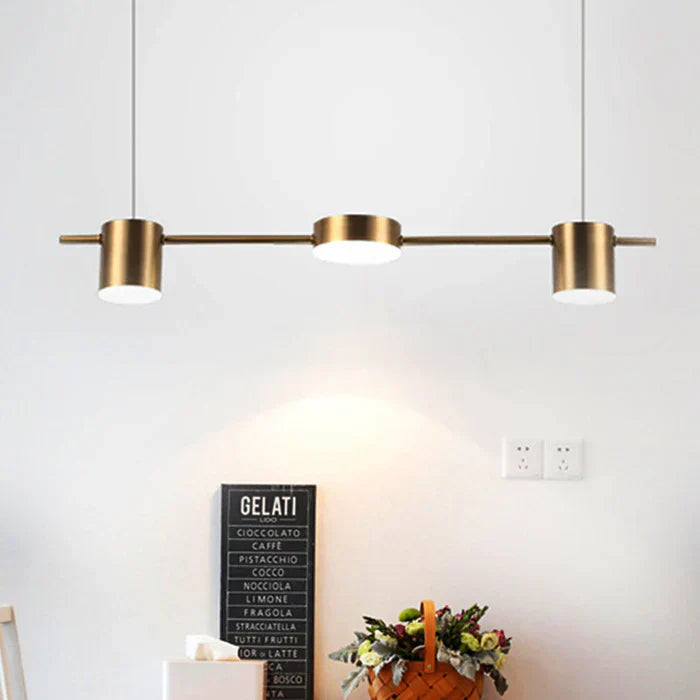 Modern Aluminum Drum Pendant Light LED 3 or 5 Light Black Gold