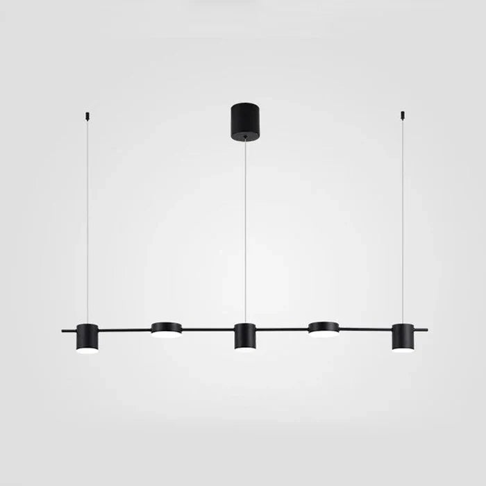 Modern Aluminum Drum Pendant Light LED 3 or 5 Light Black Gold