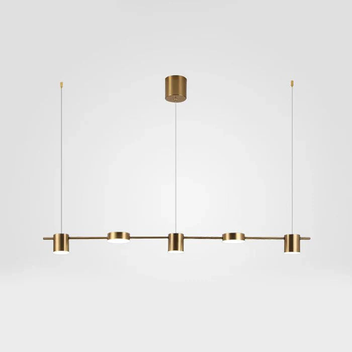 Modern Aluminum Drum Pendant Light LED 3 or 5 Light Black Gold