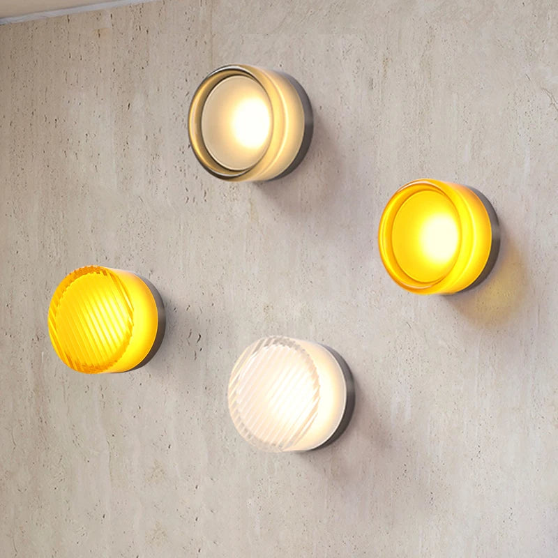 Nordic Acrylic Dimple LED Wall Sconce 1-Light 3-Color Adjustable