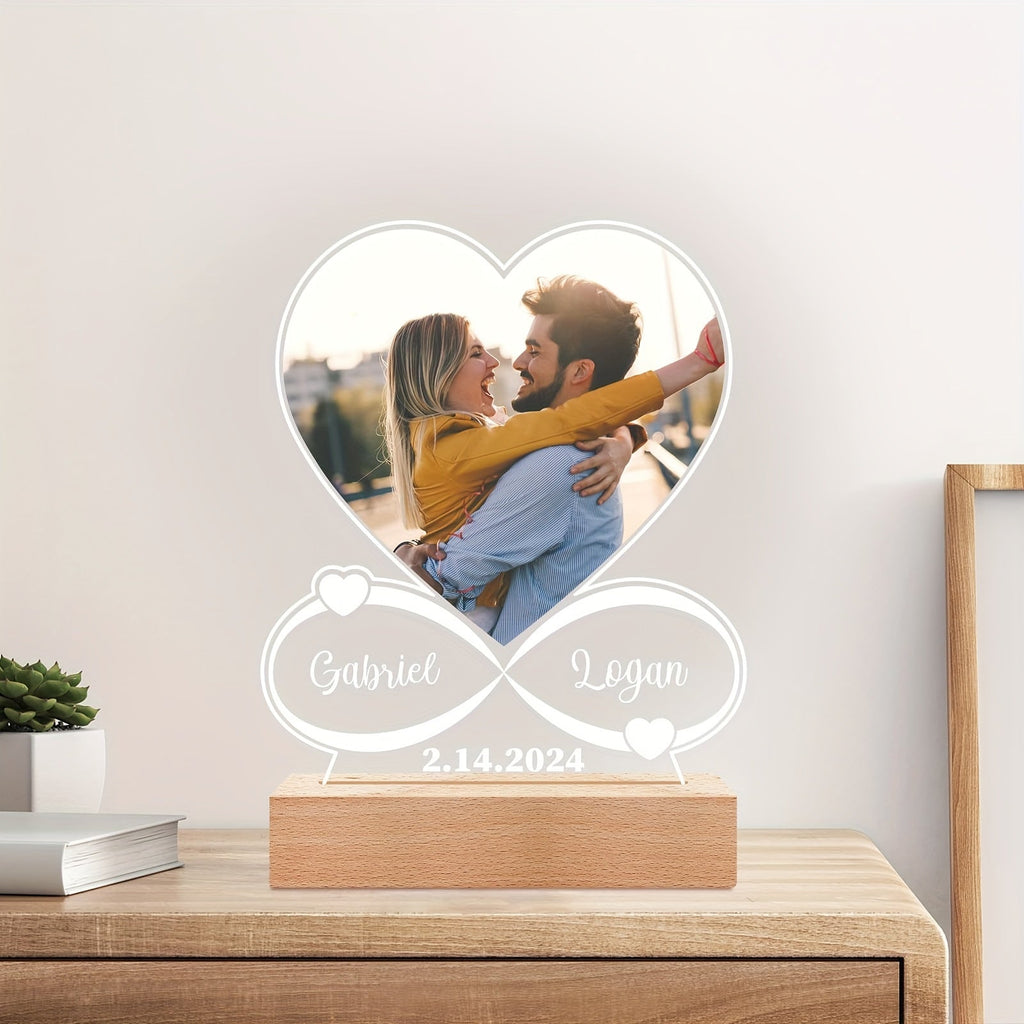 Custom LED Photo Night Light – Personalized Acrylic Picture Frame Gift for Loved Ones