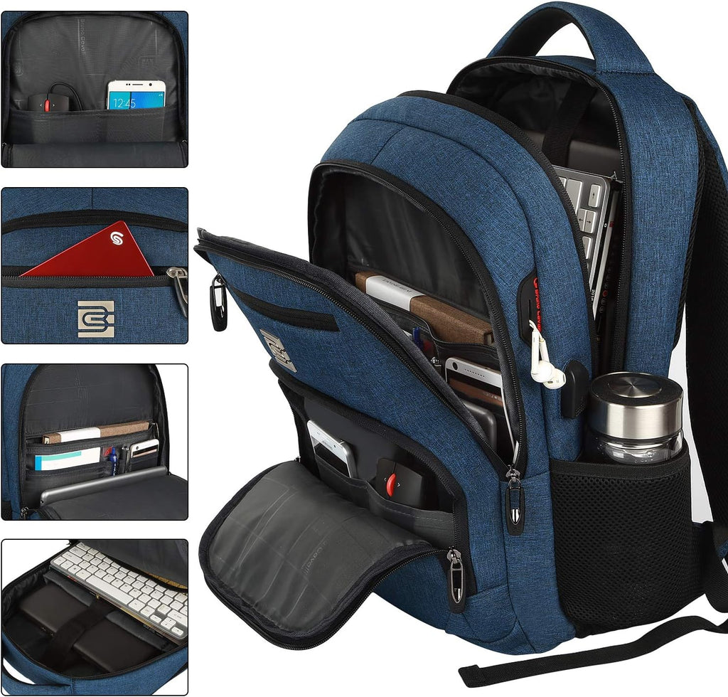 Slim Anti Theft Laptop Backpack 15.6 Inch USB Charging Travel Bag