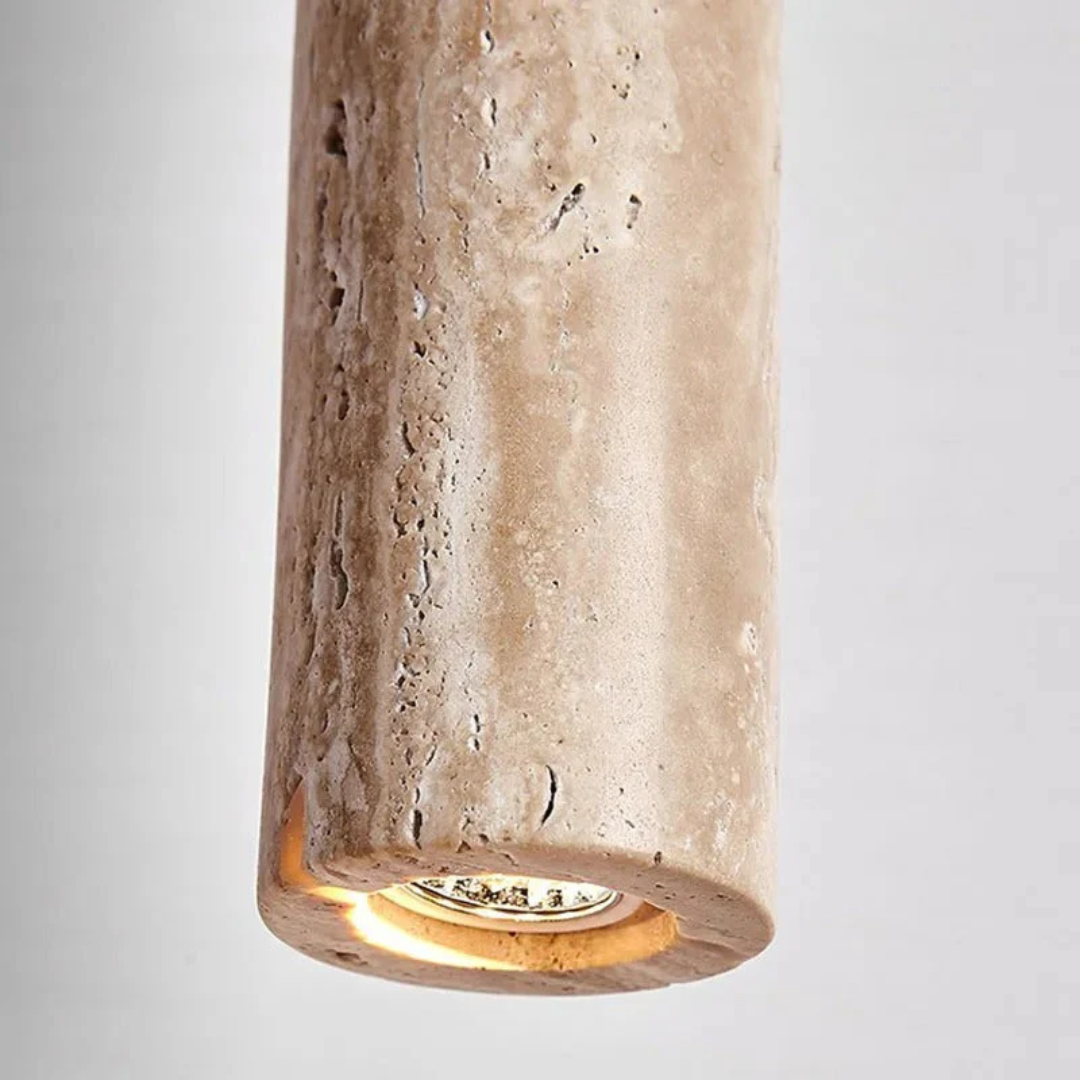 Travertine LED Pendant Light 28cm Minimalist Wabi Sabi Ceiling Lamp