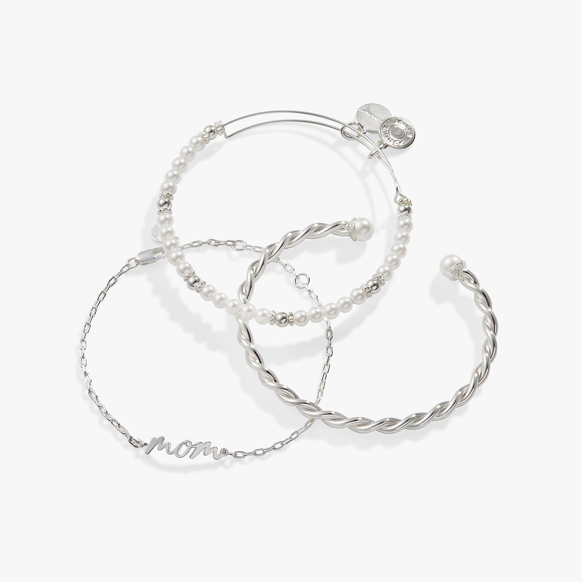 Mom Script Bracelet, Set of 3