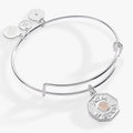 'Mom Wisdom' Rose Quartz Crystal Charm Bangle