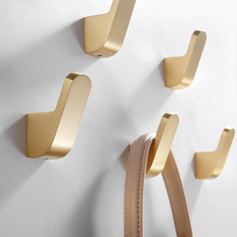 Brass Wall Hooks Modern Golden Robe Coat Towel Hook Set