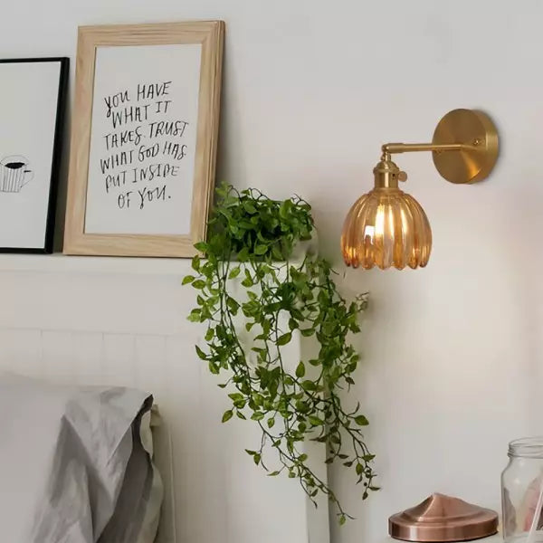 Tulip Glass Wall Lamp Retro Flower Bud Vintage Wall Light