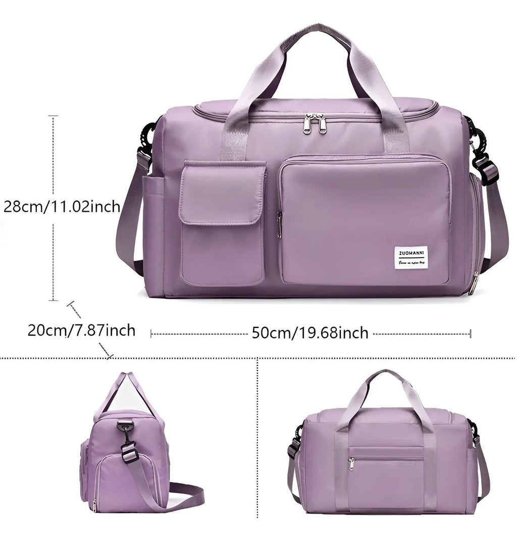 Waterproof Travel Duffel Bag with Shoe Compartment Unisex Gym Weekender