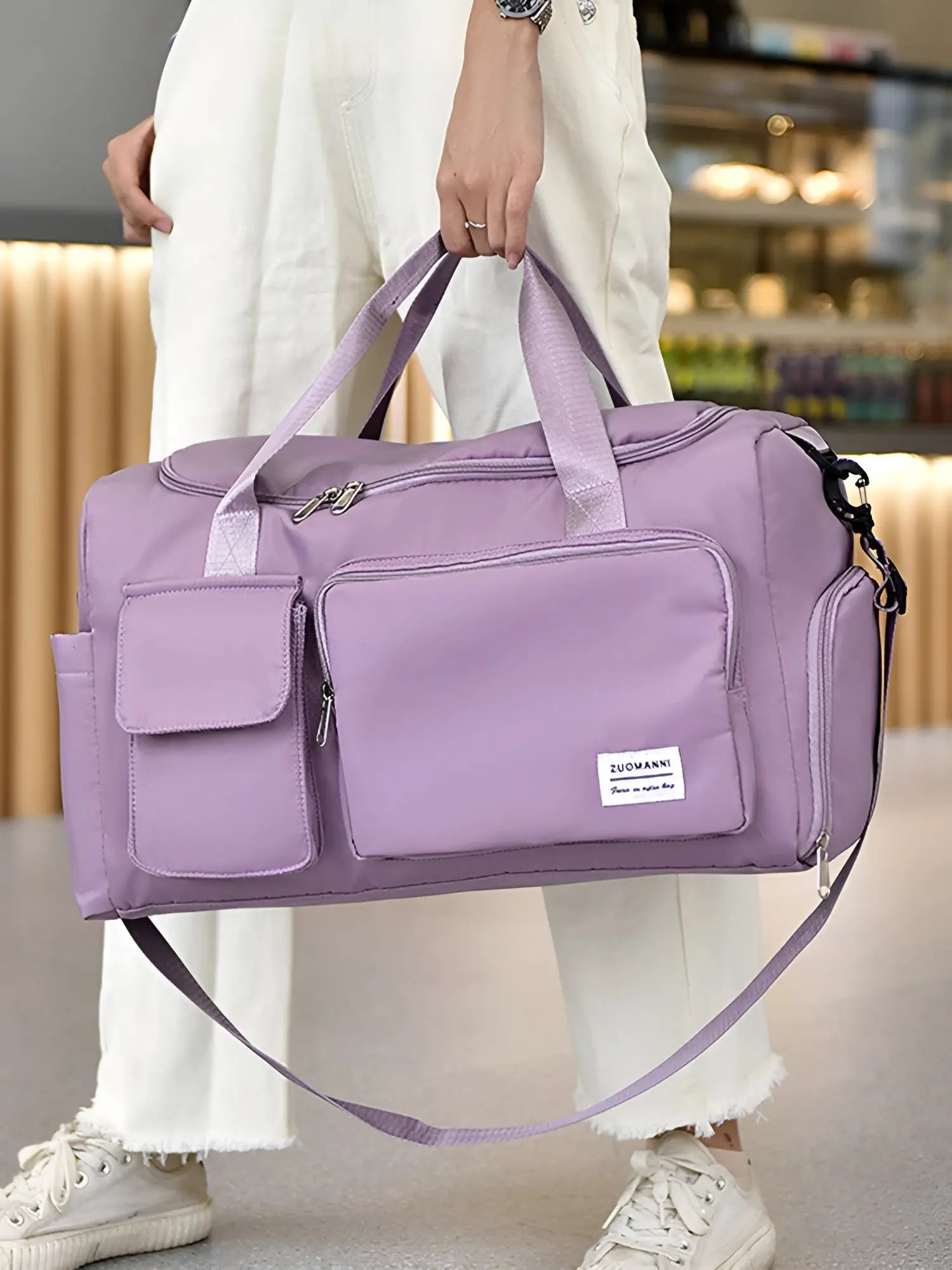 Waterproof Travel Duffel Bag with Shoe Compartment Unisex Gym Weekender