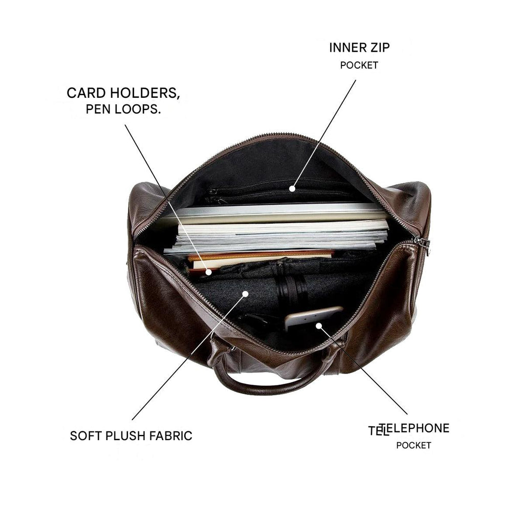 Large PU Leather Travel Duffel Bag Lightweight Carry On Weekender 45cm