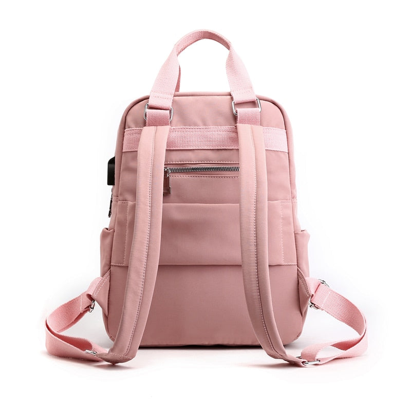 USB Charging Anti-Theft Backpack Water Resistant Laptop Travel Bag 36cm