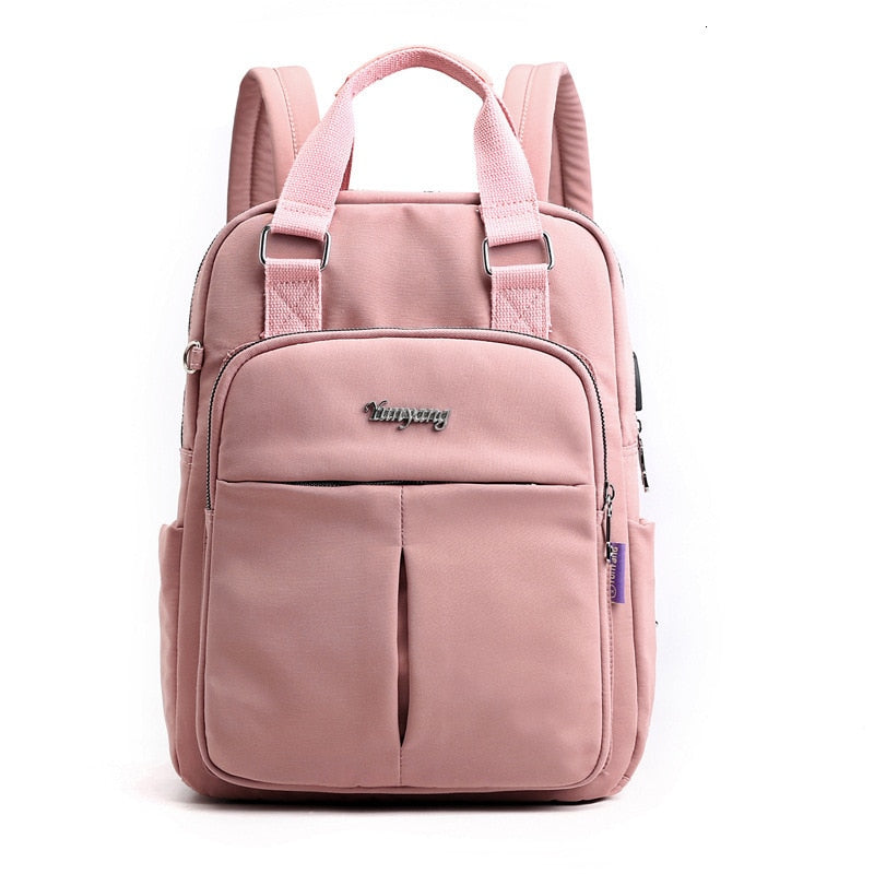 USB Charging Anti-Theft Backpack Water Resistant Laptop Travel Bag 36cm